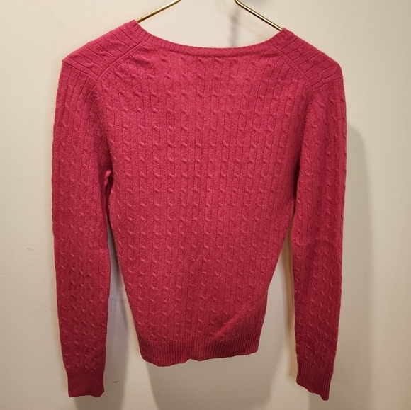 GENEVA pink 100% Cashmere V neck. women's sweater size M - Picture 2 of 9